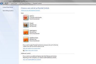 Controle dos Pais, do Windows 7